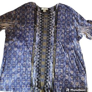 CJ Banks Short Sleeve Top Blue Size 2X